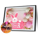Mikolot Happy Easter Egg Rabbit 5D DIY Full Drill Diamond Painting Set Rhinestone Embroidery for