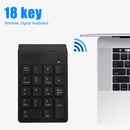 Wireless Numeric Keypad Numpad 18 Keys Digital Keyboard for Accounting Teller
