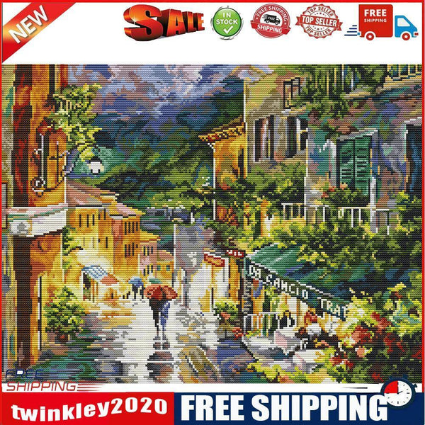 Full Embroidery Raining Counted Cross Stitch 14CT 2 Strand Cotton Kits