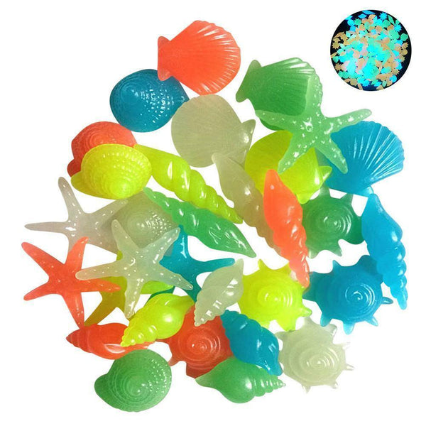 10pcs Luminous Stone Shells Star Aquarium Fish Tank DIY A8F7 Pl Stones Deco L6E9