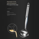 Long Handle Oil Soup Separate Spoon Stainless Steel Oil Filter Scoop Ladle