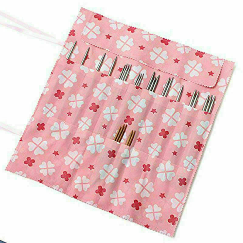 Knitting Needle Crochet Hook Organizer Bag Pouch Case Holder I4Z8 G5I4 O6O2