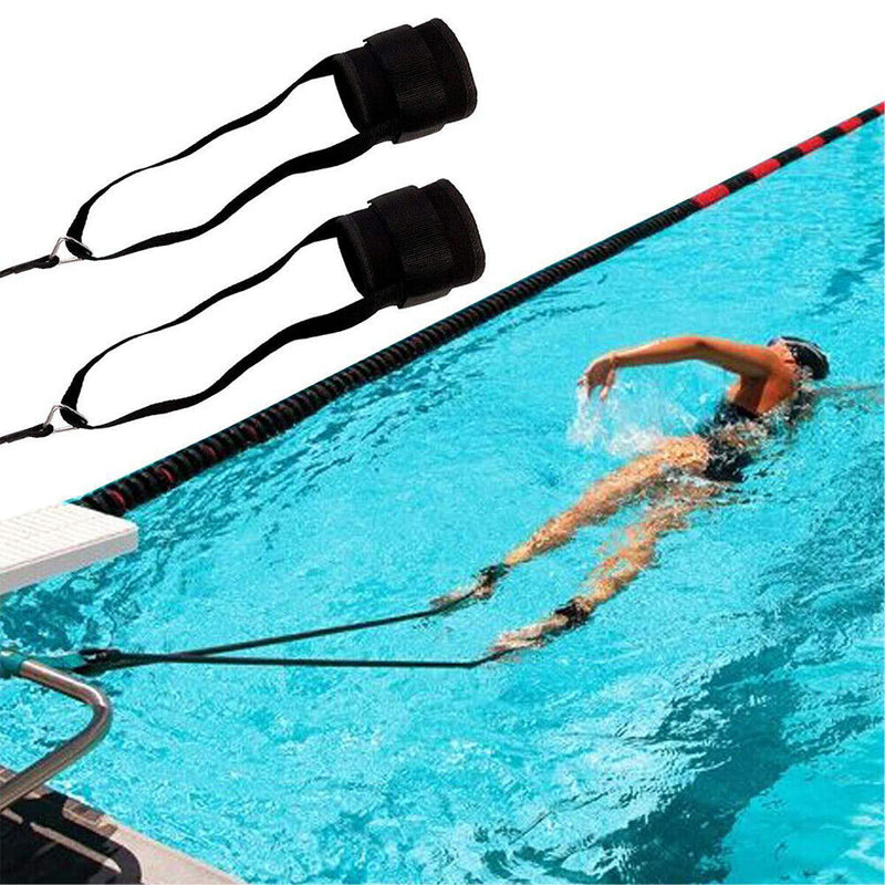 2pcs Adjustable Swimming Ankle Straps Resistance Band Training Elastic Rope
