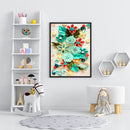 Oil Paint By Numbers Paper Flower Frameless Picture Craft Kit for Living Room