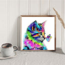 5D Kit Rhinestone Pictures DIY Colorful Cat Full Square Drill Diamond Paintin