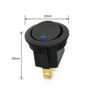 20A 12V 3 Pin Car Auto Boat On Off Round Dot LED Rocker Toggle Switch(Blue)