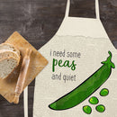 Pea Printed Women Kitchen Aprons Waterproof Linen Oil-proof Apron (82x68cm)
