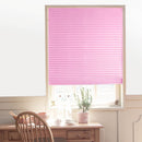 Self-Adhesive Pleated Blinds Half Blackout Window Curtains Pink (60x150cm) Newly