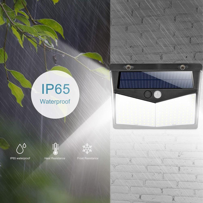 2pcs 208LED Solar Power PIR Motion Sensor Wall Light Outdoor Garden Lamp Newly