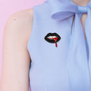 Sexy Black Lips Enamel Brooches Pins Lapel Badges Jewelry Gift for Women Men
