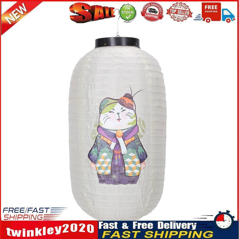 Lucky Cat Waterproof 10 inch Lanterns Bistro Restaurant Craft (B Green) Newly