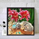 Full Drill Round Rhinestone DIY 5D Mosaic Hedgehog Clock Painting Kit Room Decor