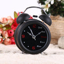Happy Home Number/English Retro Double Bell Desk Table Alarm Clock (Black)