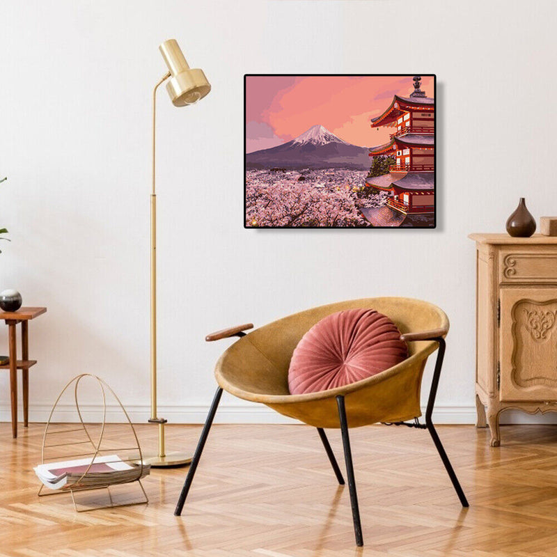 DIY Digital Oil Painting By Numbers Flower Tower Canvas Drawing Picture 40x50