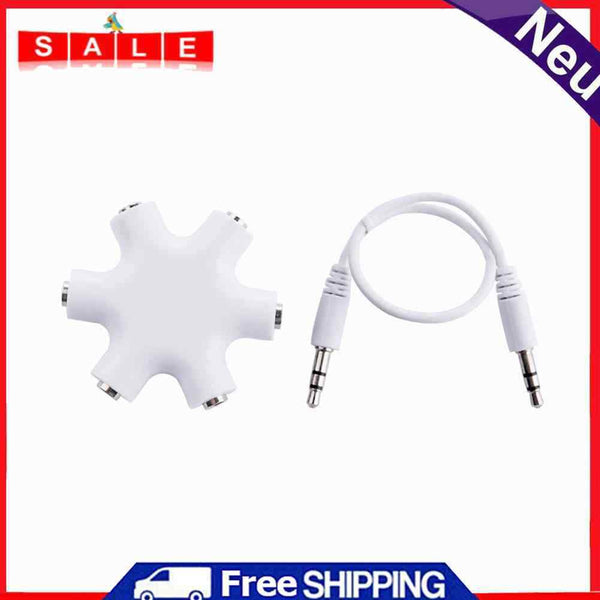 JUNERAIN Jaserain 3.5mm Headphone Audio Splitter 1 Male to 5 Female Cable