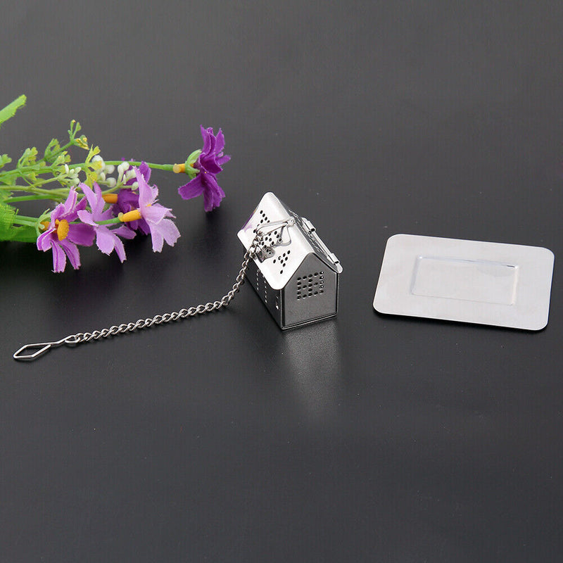 1pc Stainless Steel House Shape Tea Infuser Loose Leaf Tea Strainer Filter Newly