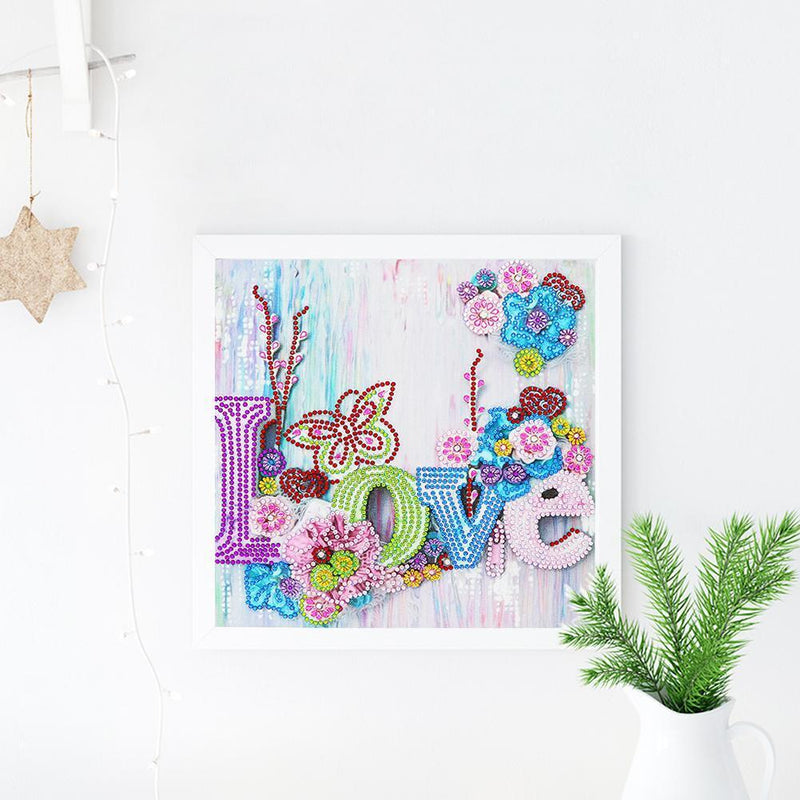 5D DIY Special Shaped Diamond Painting Love Cross Stitch Kit Home Bedroom Decor