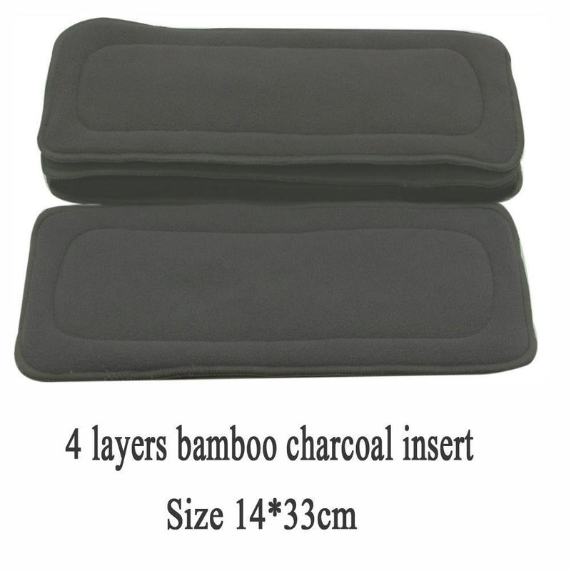 1PC Reusable 4 Layers Bamboo Charcoal Insert Baby Cloth Diaper Nappy Use