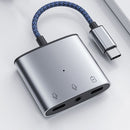 60W Splitter USB C to 3.5mm Converter Cable Earphone Jack Type-C Audio Adapter