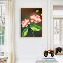 Handmade Craft Diamond 5D Drill Pink Lotus DIY Painting Full Picture Round Kit