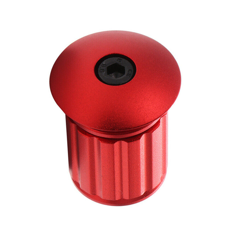 1 Pair MTB Handlebar Plugs Aluminum Alloy Road Bicycle Grip Plug (Red) Newly