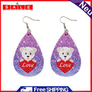 Women Teardrop Earrings Jewelry Valentine Dog Love Holiday Jewelry Accessory