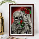DIY Skeleton Roses Rhinestone Picture 5D Full Round Drill Diamond Painting