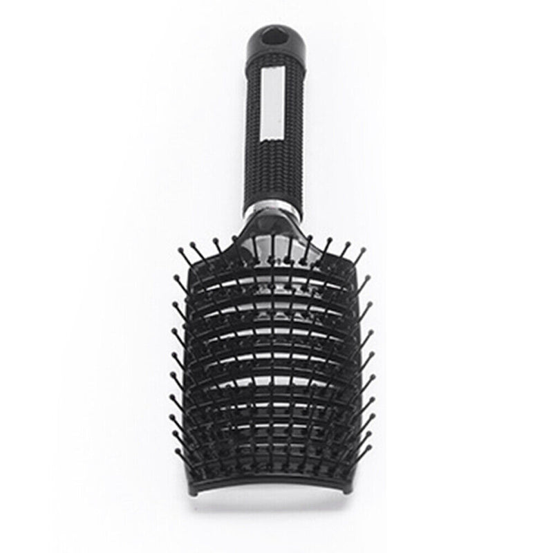 Big Curved Comb Wide Tooth Large Plate Hairdressing Hair Ribs Brush (Black)