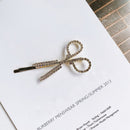 Women Elegant Crystal Scissors Shape Hairpins Headband Hair Ornament Barrette