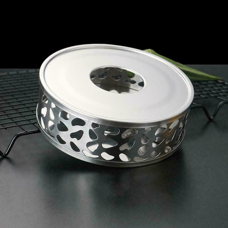 Steel Tea Warmer Teapot Round Base Candle Heater Coffee Milk15*15*5CM H8Q7