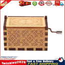 Wooden Carved Retro Hand Crank Music Box You Are My Sunshine Music Box (B) Newly