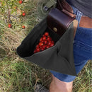 Outdoor Leather Canvas Bushcraft Bag Camp Foraging Pouch with Belt (Black) Newly