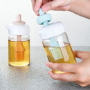 Oil Bottle with Brush Kitchen Oil Dispenser for BBQ Baking Cooking (Pink)