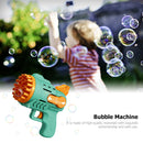 Bubble Guns Toys 29 Holes Electric Bubbles Machine for Kids Play (Green)