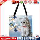 Cat and flowers Printed Shoulder Shopping Bag Casual Large Tote Handbag
