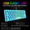 K61 RGB Wired Keyboard 60 Percent 62 Keys Ergonomic Gaming Keyboard (Blue)