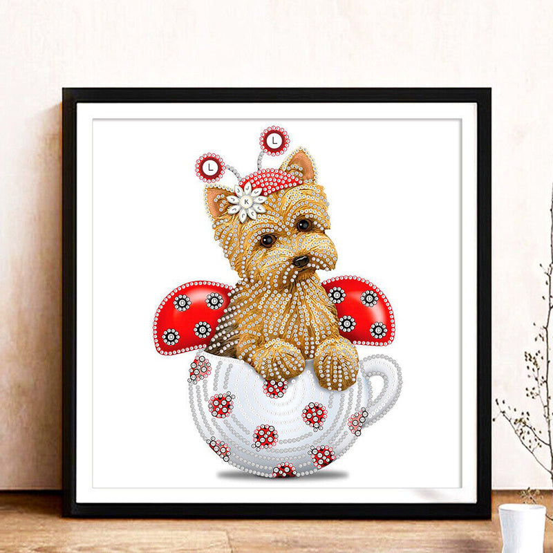 Part Drill Special Shaped DIY Cup Dog Rhinestones Picture 5D Diamond Painting