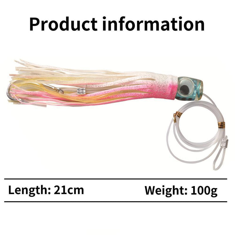 Octopus Squid Fishing Lures Soft Skirt Baits Tuna Trolling Seawater (B)