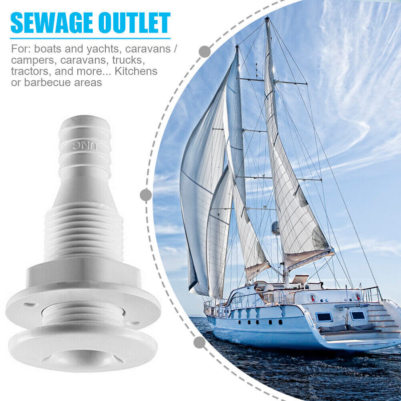 Thru Hull Bilge Pump Drain Vent Hose Fitting for Boat Marine Yachts (3/4) Newly