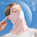 Ice Silk Hanging Ear Face Neck Scarf UV Protection Gaiter Bandana (Pink) Newly