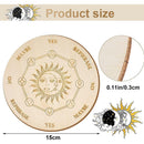 Wooden Divination Pendulum Board w/ Stars Moon Carved Coaster (Pink 15cm)