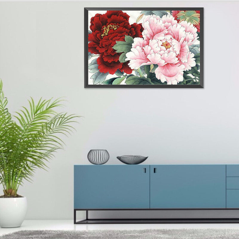 5D Diamond Painting Peony Flower Full Round Mosaic Canvas Picture DIY Home Decor