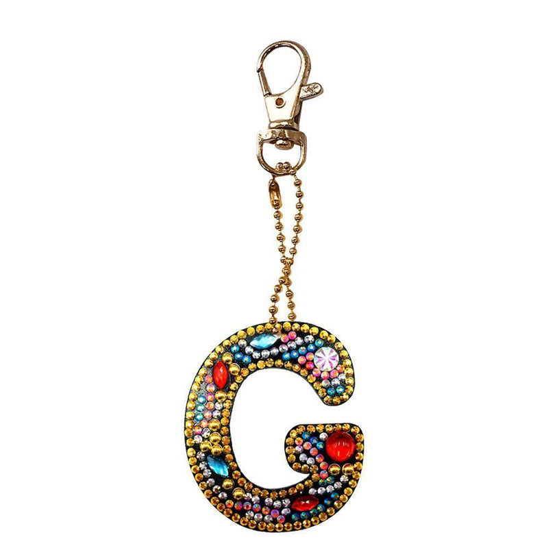 DIY Key Chain Diamond Painting Letters Women Bag Keyring Pendant Gift (G) Newly