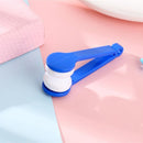 Mini Two-side Glasses Brush Spectacles Wipes Eyeglass Cleaning Rub (Blue)