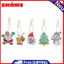 5pcs Full Drill Special Shaped DIY Diamond Painting Christmas Keychain for Decor