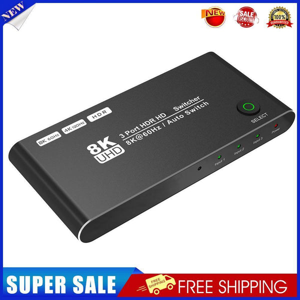 3-port HDMI-compatible Switcher 8K 60Hz 3-in-1-out Video Cable Splitter