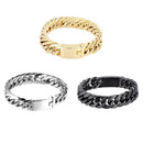 Fashion Chain Bracelet Punk Men Circle Bangles Streetwear Jewelry (Black)