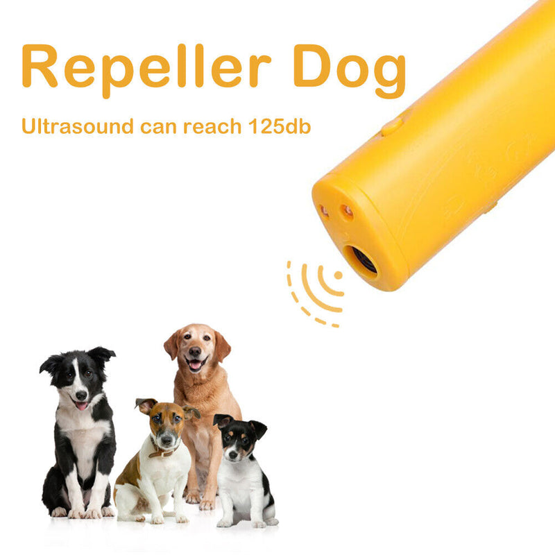 Ultrasonic Dog Repeller Outdoor Electronic LED Stop Barking Deterrent Tool Newly
