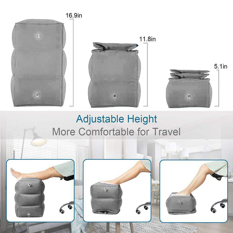 Inflatable Foot Rest Pad Portable Travel Sleeping Footrest Pillow for Car Plane