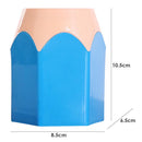 Pen Vase Makeup Brush Holder Stationery Desk Container Office Supply (Blue)